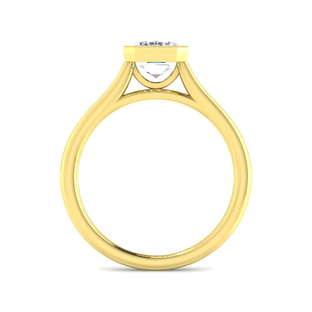 9ct Yellow Gold Emerald Cut Lab Grown Diamond Ring 2