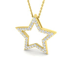 9ct Yellow Gold Round Lab Grown Diamond Pendant 1