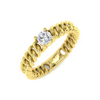 9ct Yellow Gold Round Lab Grown Diamond Ring 1