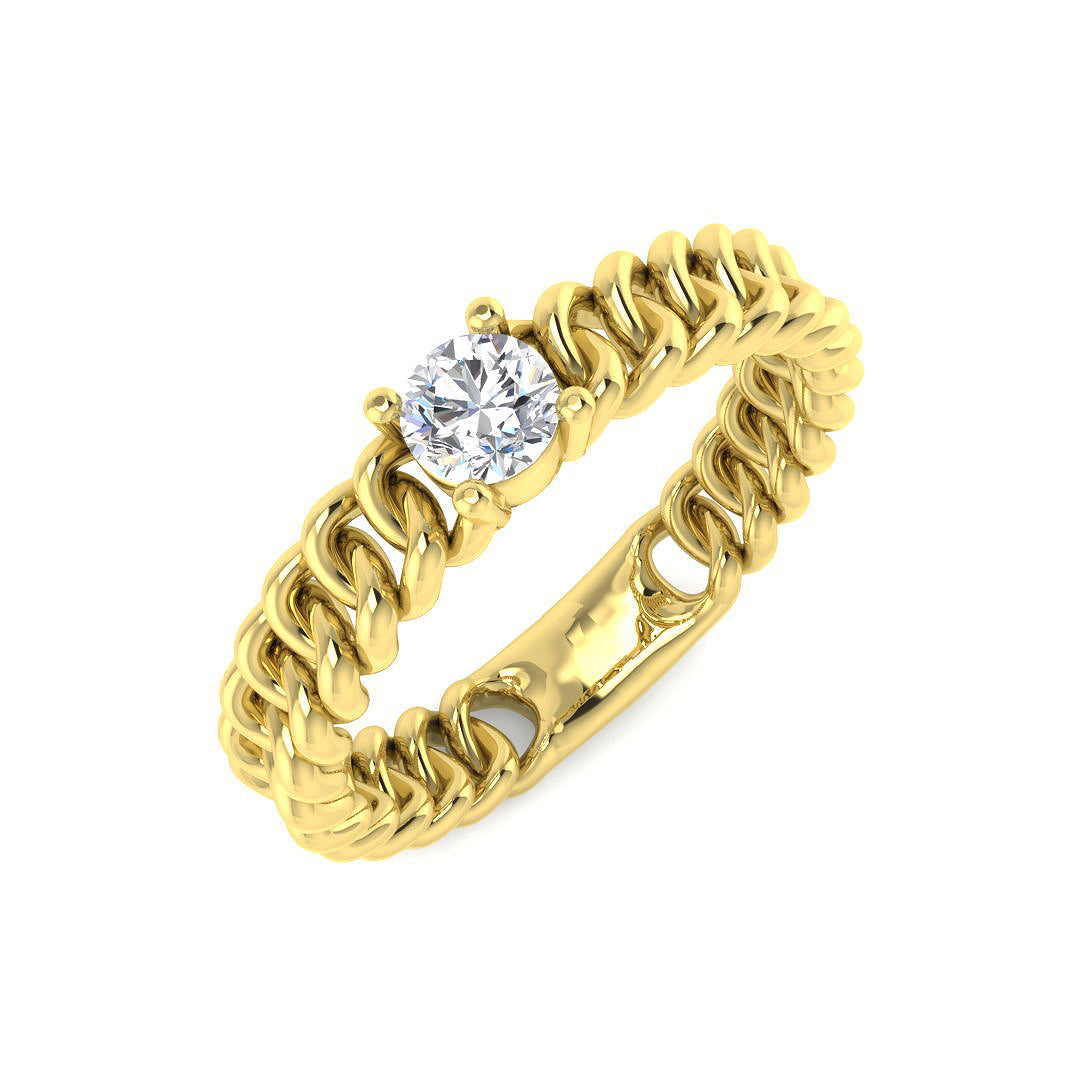 9ct Yellow Gold Round Lab Grown Diamond Ring 1