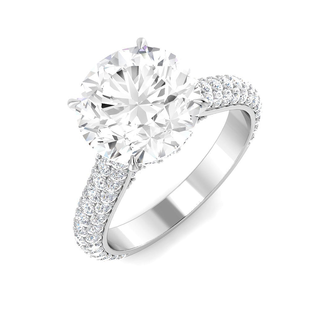 9ct White Gold Round Lab Grown Diamond Ring 1