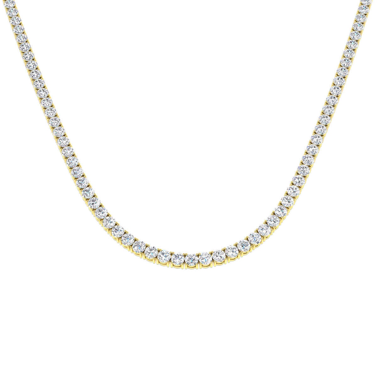 9ct Yellow Gold Round Lab Grown Diamond Necklace 1