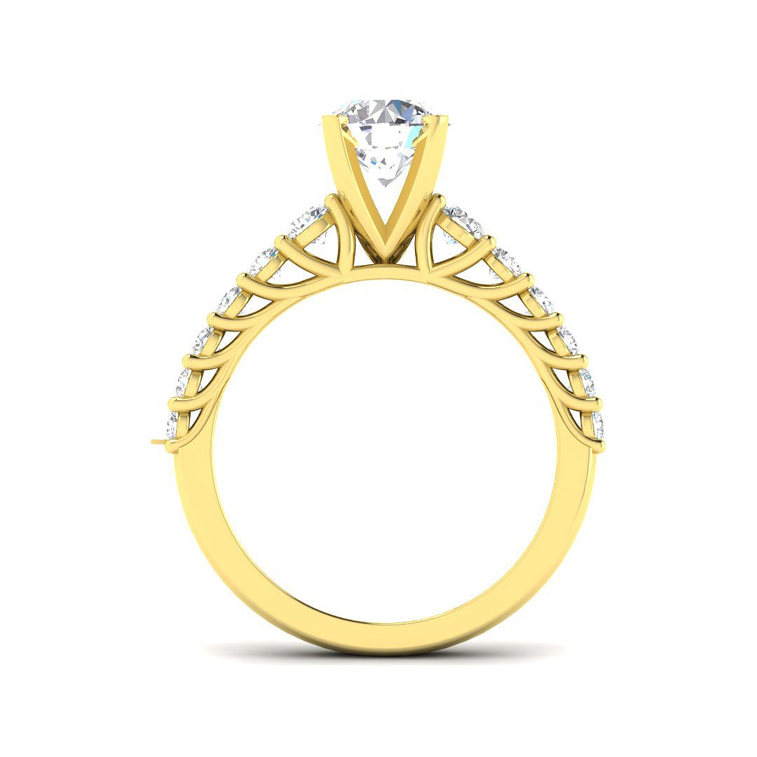 18ct Yellow Gold Round Lab Grown Diamond Ring 2