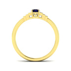 9ct Yellow Gold Baguette and Emerald Cut Blue Sapphire and Diamond Ring 2