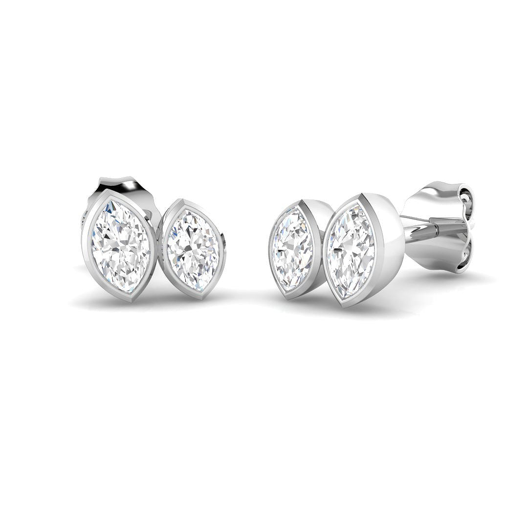 9ct White Gold Marquise Lab Grown Diamond Earrings 1