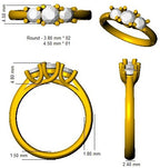 9ct Yellow Gold Round Lab Grown Diamond Ring 2