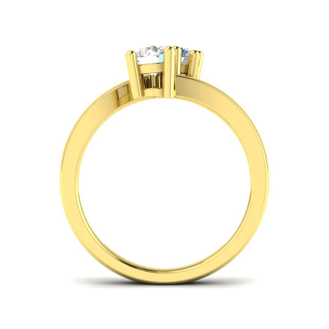 9ct Yellow Gold Round Lab Grown Diamond Ring 2