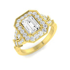 9ct Yellow Gold Emerald Cut Lab Grown Diamond Ring 1