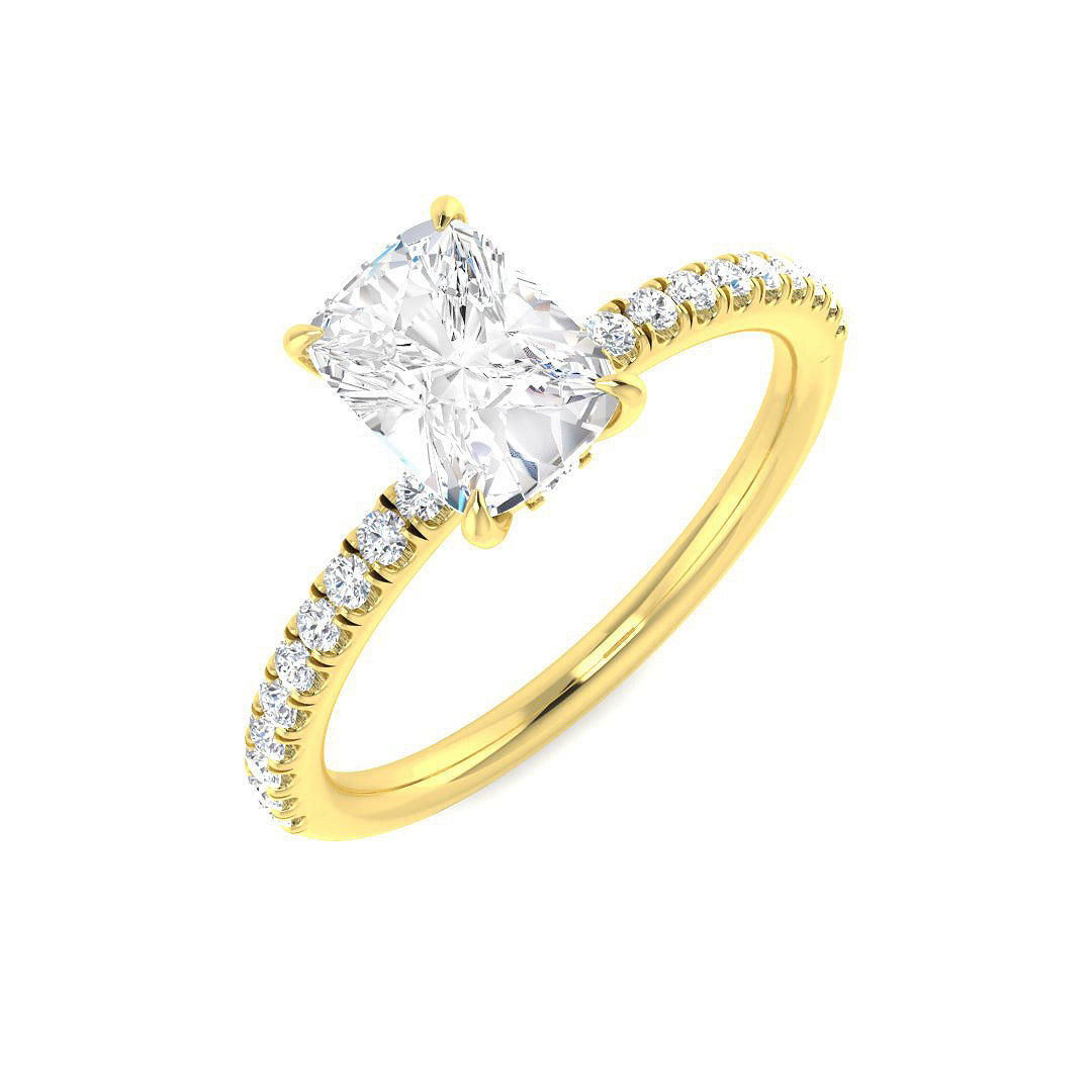 9ct Yellow Gold Cushion Lab Grown Diamond Ring 1