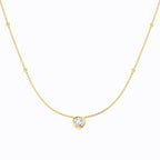 9ct Yellow Gold Round Lab Grown Diamond Necklace 1