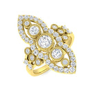 9ct Yellow Gold Round Cvd Old Cut Ring 1