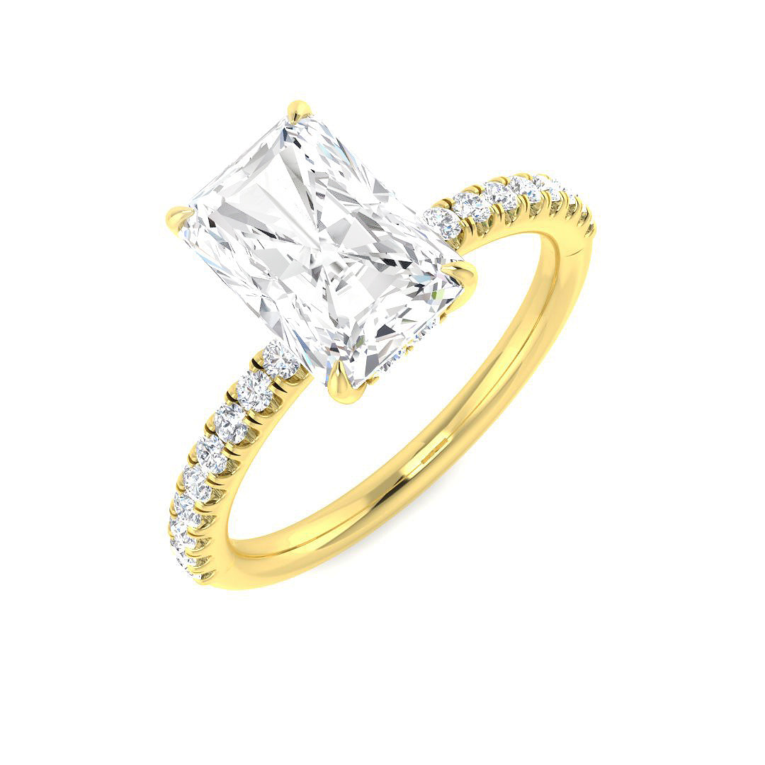 9ct Yellow Gold Radiant Lab Grown Diamond Ring 1