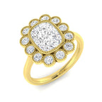 9ct Yellow Gold Cushion Cvd Old Cut Ring 1