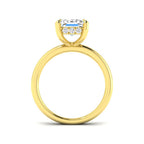 9ct Yellow Gold Emerald Cut Lab Grown Diamond Ring 2