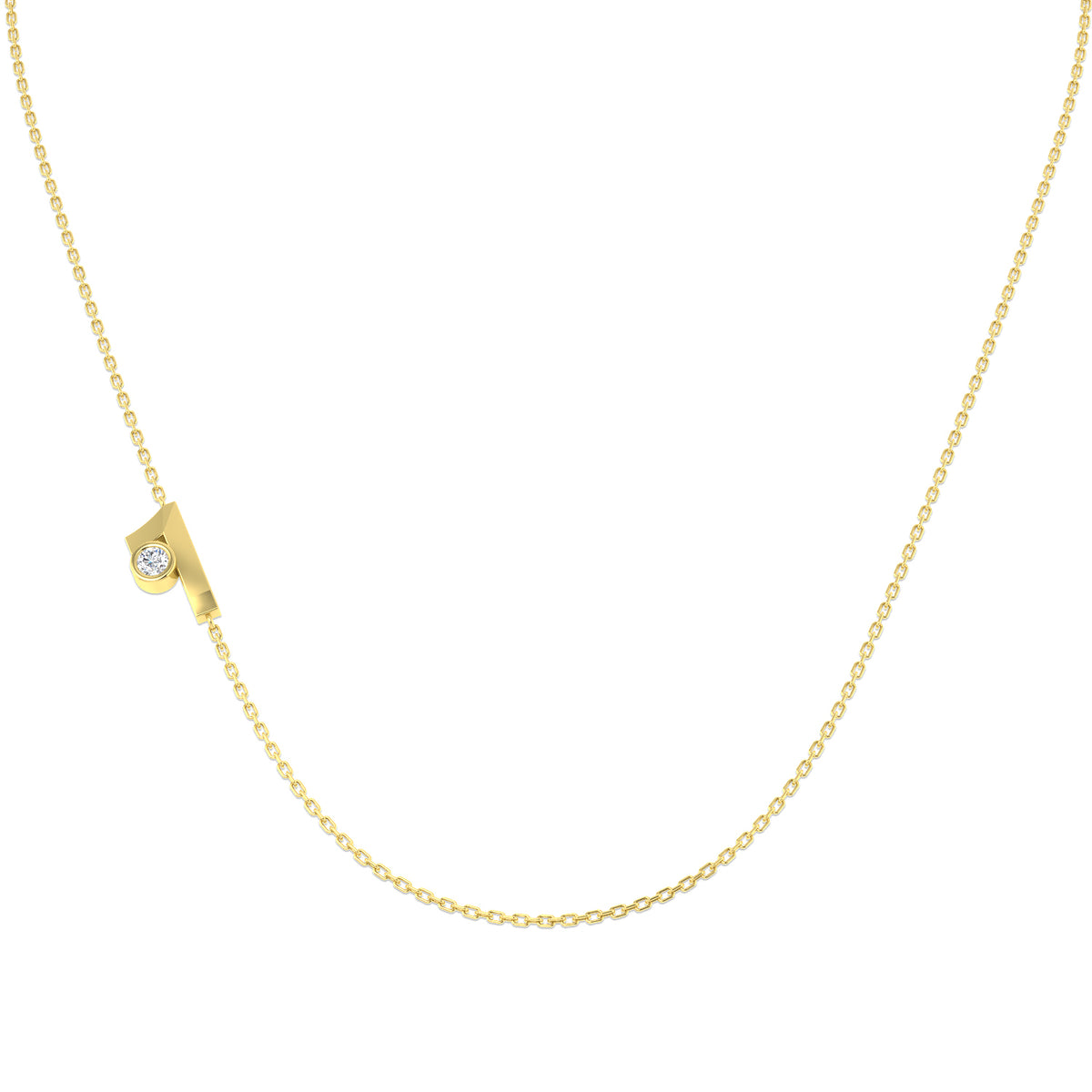 9ct Yellow Gold Round Lab Grown Diamond Necklace 1