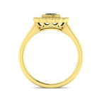 9ct Yellow Gold Oval Teal Sapphire and Diamond Ring 2