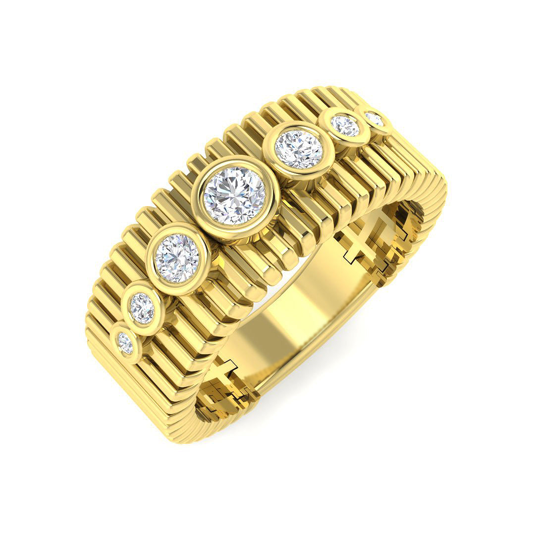 9ct Yellow Gold Round Lab Grown Diamond Ring 1