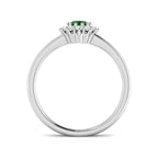 9ct White Gold Oval Emerald and Diamond Ring 2