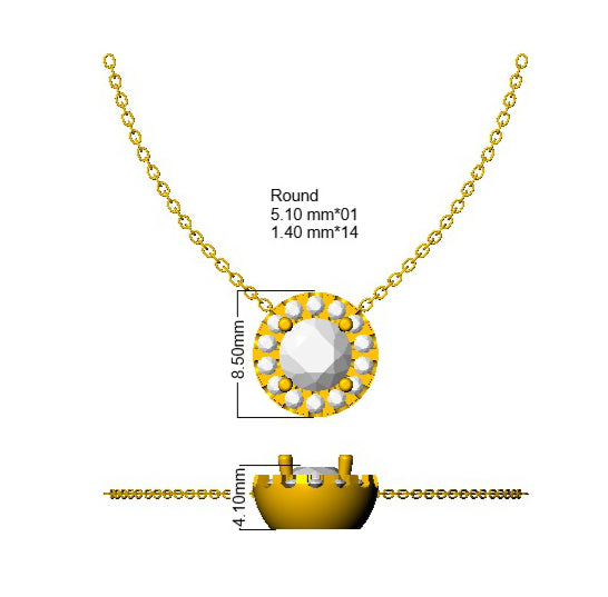 9ct White Gold Round Lab Grown Diamond Necklace 2