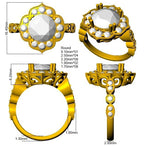 9ct Two Tone Round Cvd Old Cut Ring 3