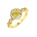 9ct Yellow Gold Cushion Diamond Ring 1