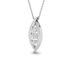 9ct White Gold Round Lab Grown Diamond Pendant 1