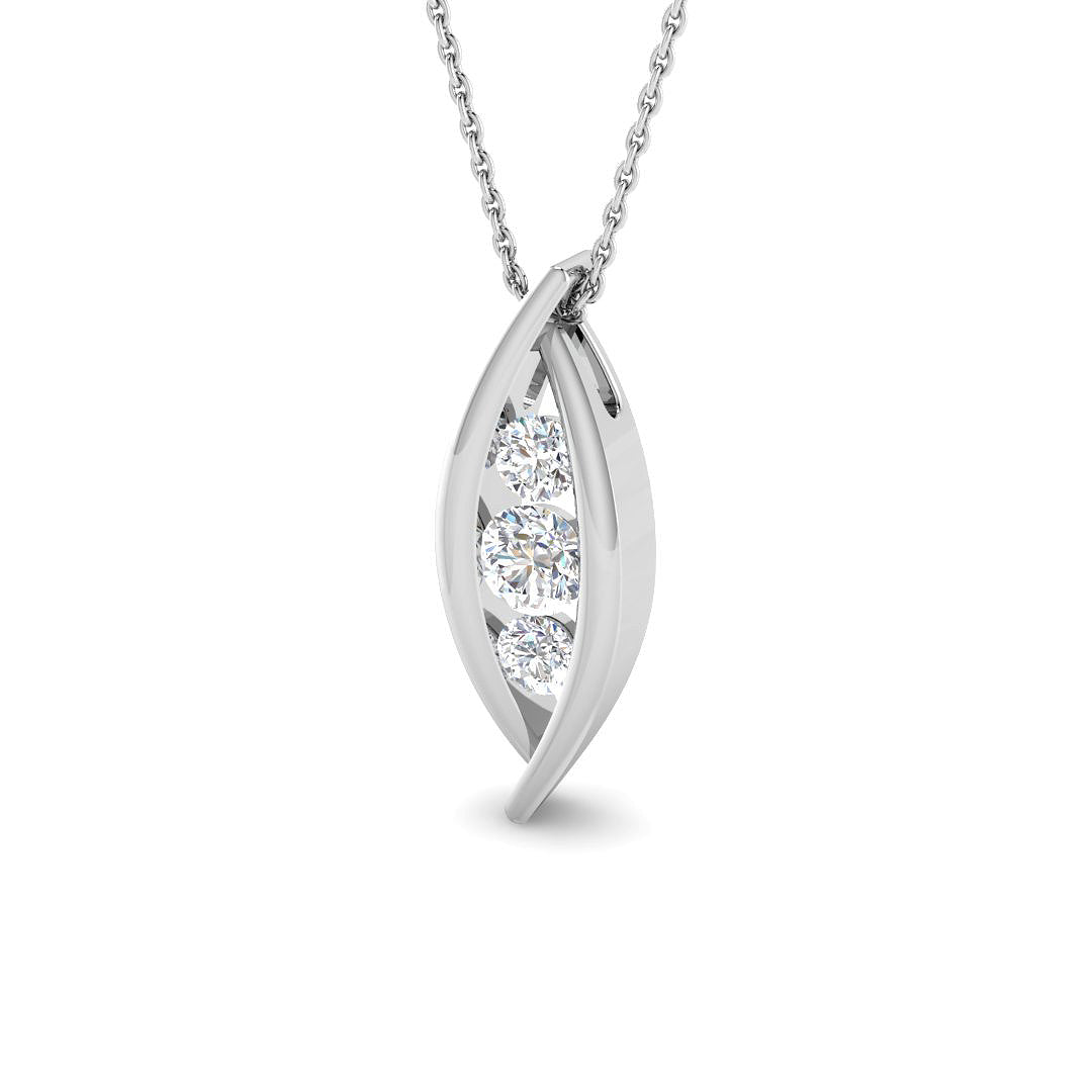 9ct White Gold Round Lab Grown Diamond Pendant 1