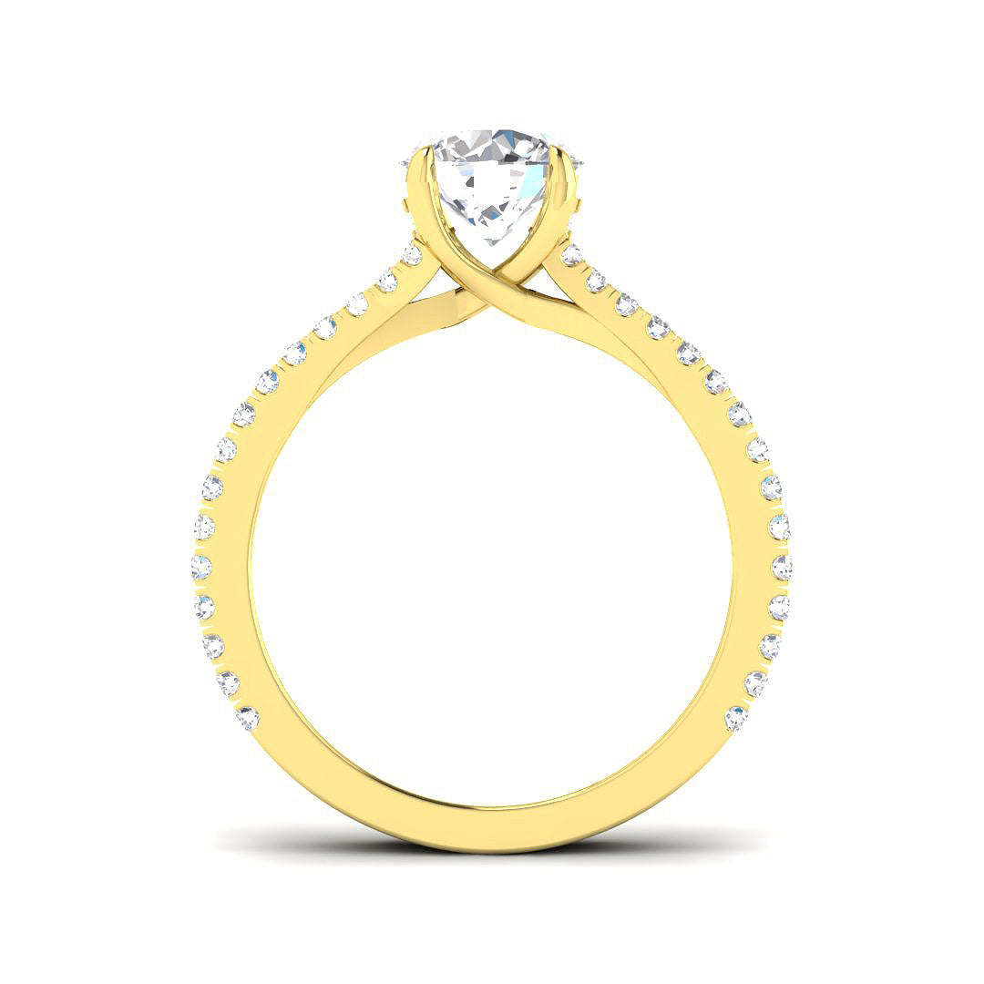 9ct Yellow Gold Round Lab Grown Diamond Ring 2