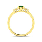 9ct Yellow Gold Oval Emerald and Diamond Ring 2