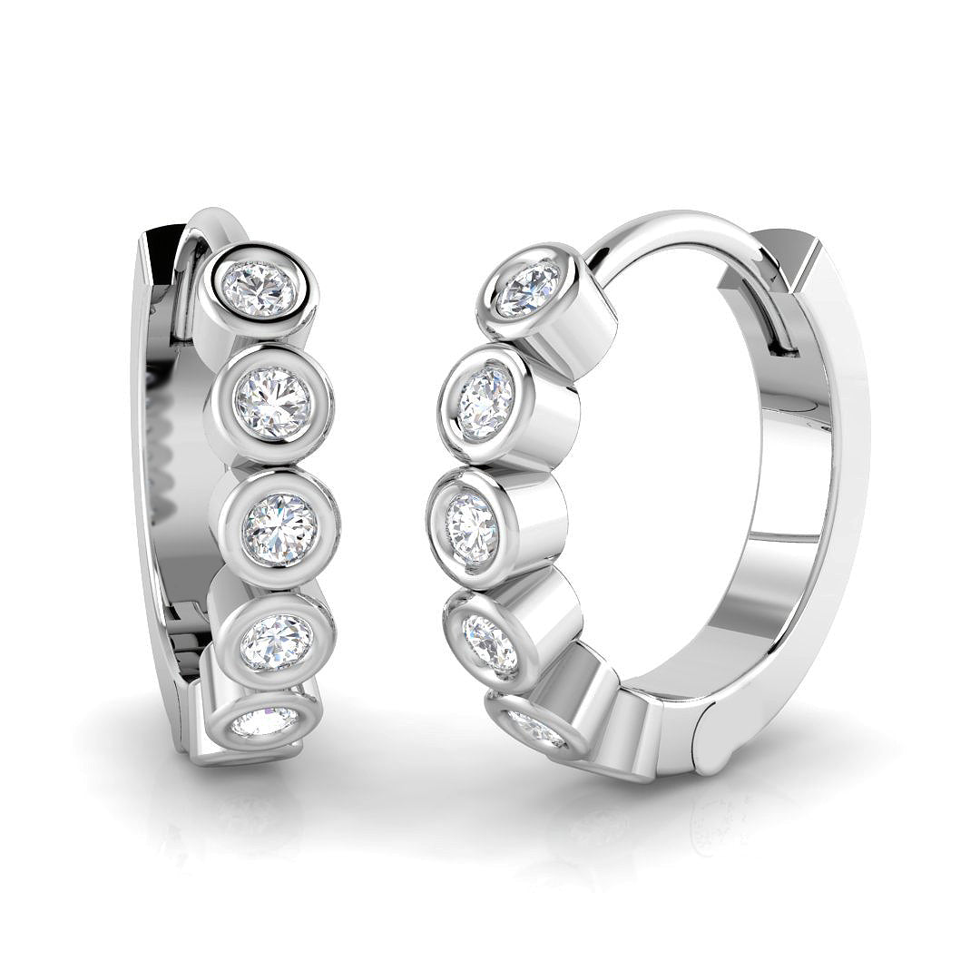9ct White Gold Round Lab Grown Diamond Earrings 1