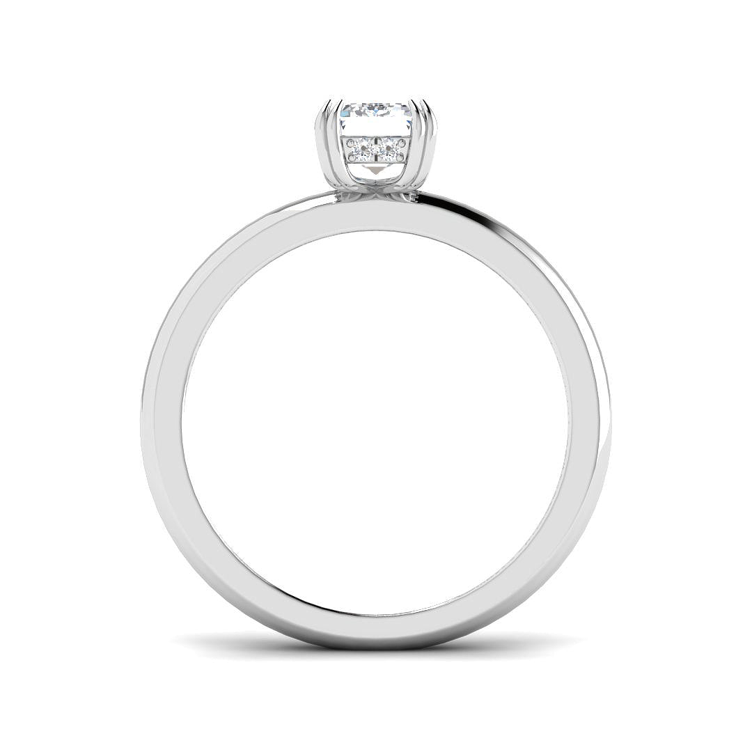 Platinum Emerald Cut Lab Grown Diamond Ring 2