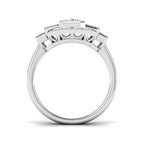 9ct White Gold Emerald Cut Lab Grown Diamond Ring 2