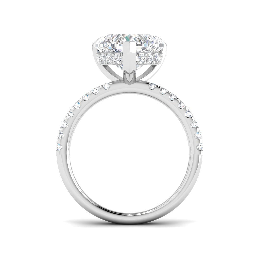9ct White Gold Heart Lab Grown Diamond Ring 2