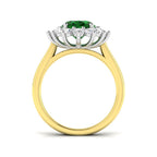 9ct Two Tone Oval Emerald and Diamond Ring 2