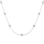 9ct White Gold Oval Lab Grown Diamond Necklace 1