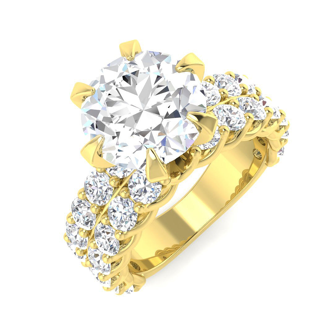 9ct Yellow Gold Round Lab Grown Diamond Ring 1
