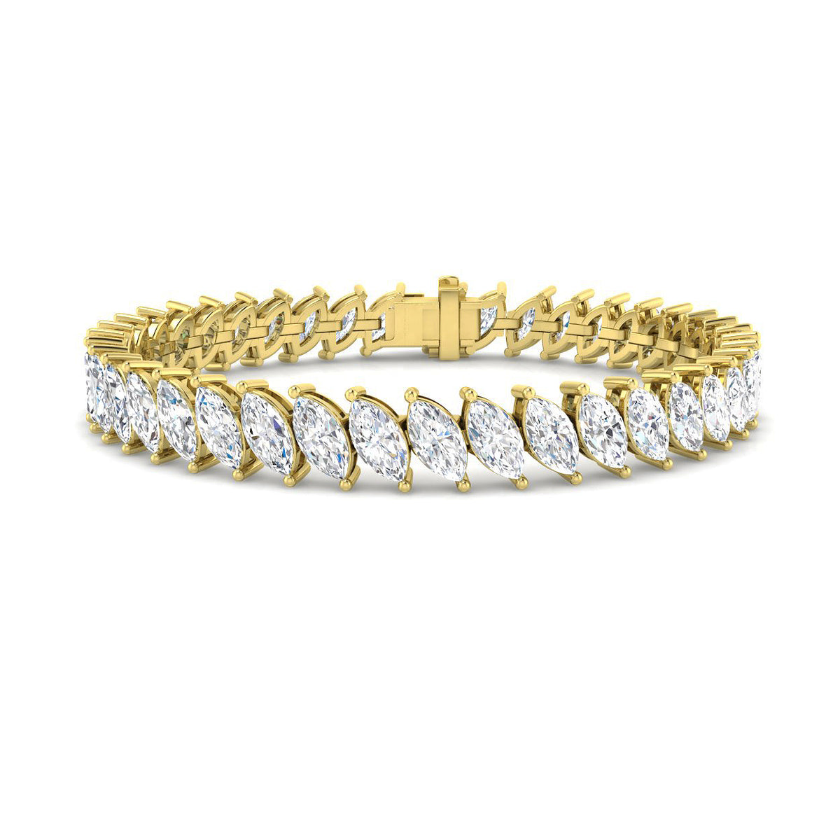 9ct Yellow Gold Marquise Lab Grown Diamond Bracelet 1