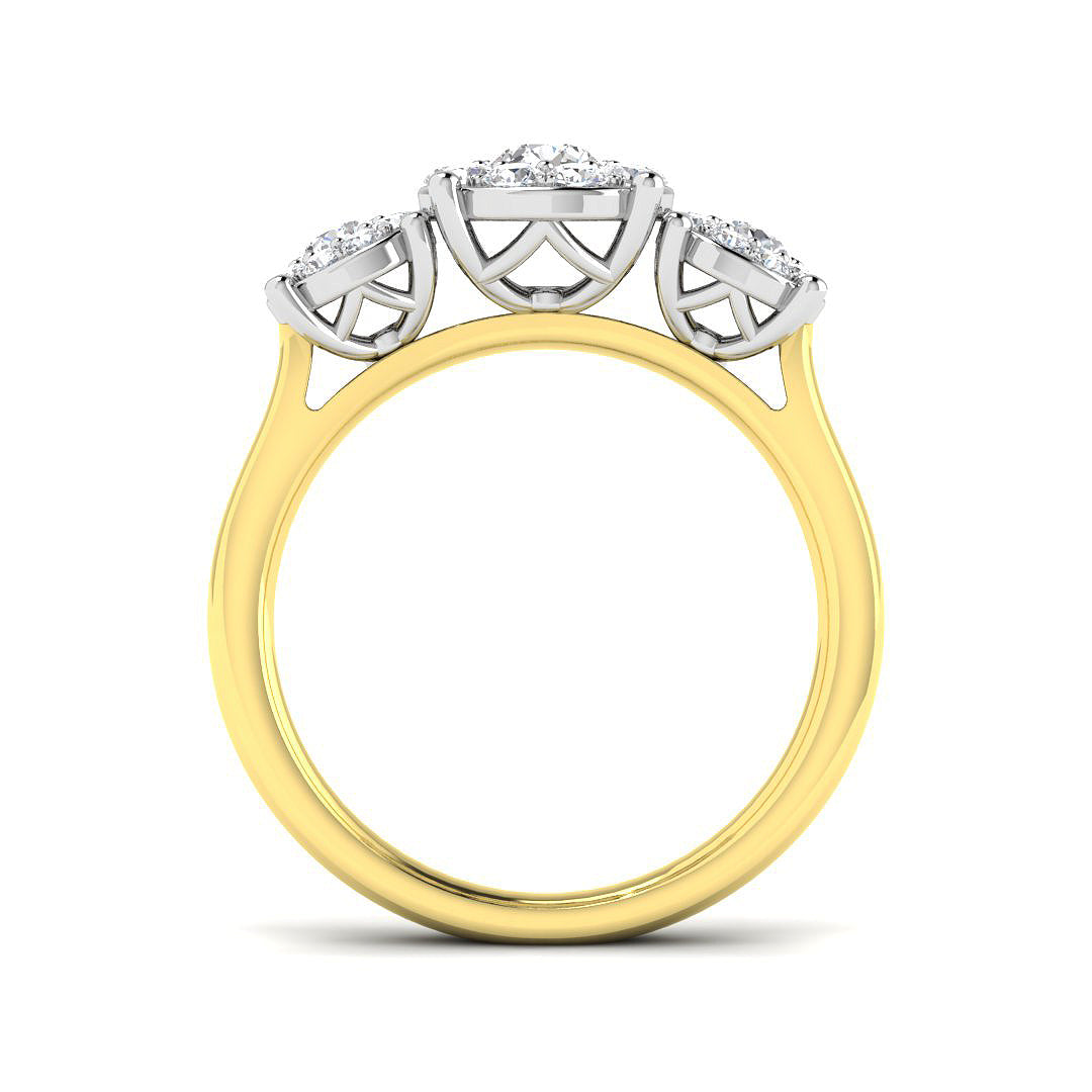 9ct Two Tone Round Lab Grown Diamond Ring 2