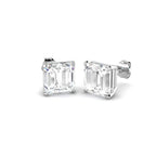 9ct White Gold Asscher Cut Lab Grown Diamond Earrings 1