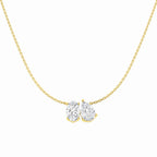 9ct Yellow Gold Oval and Pear Lab Grown Diamond Necklace 1