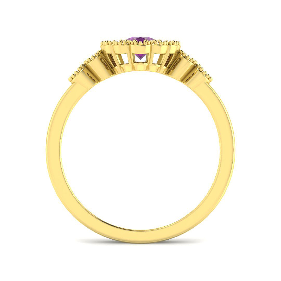 9ct Yellow Gold Oval Multi Sapphire and Diamond Ring 9