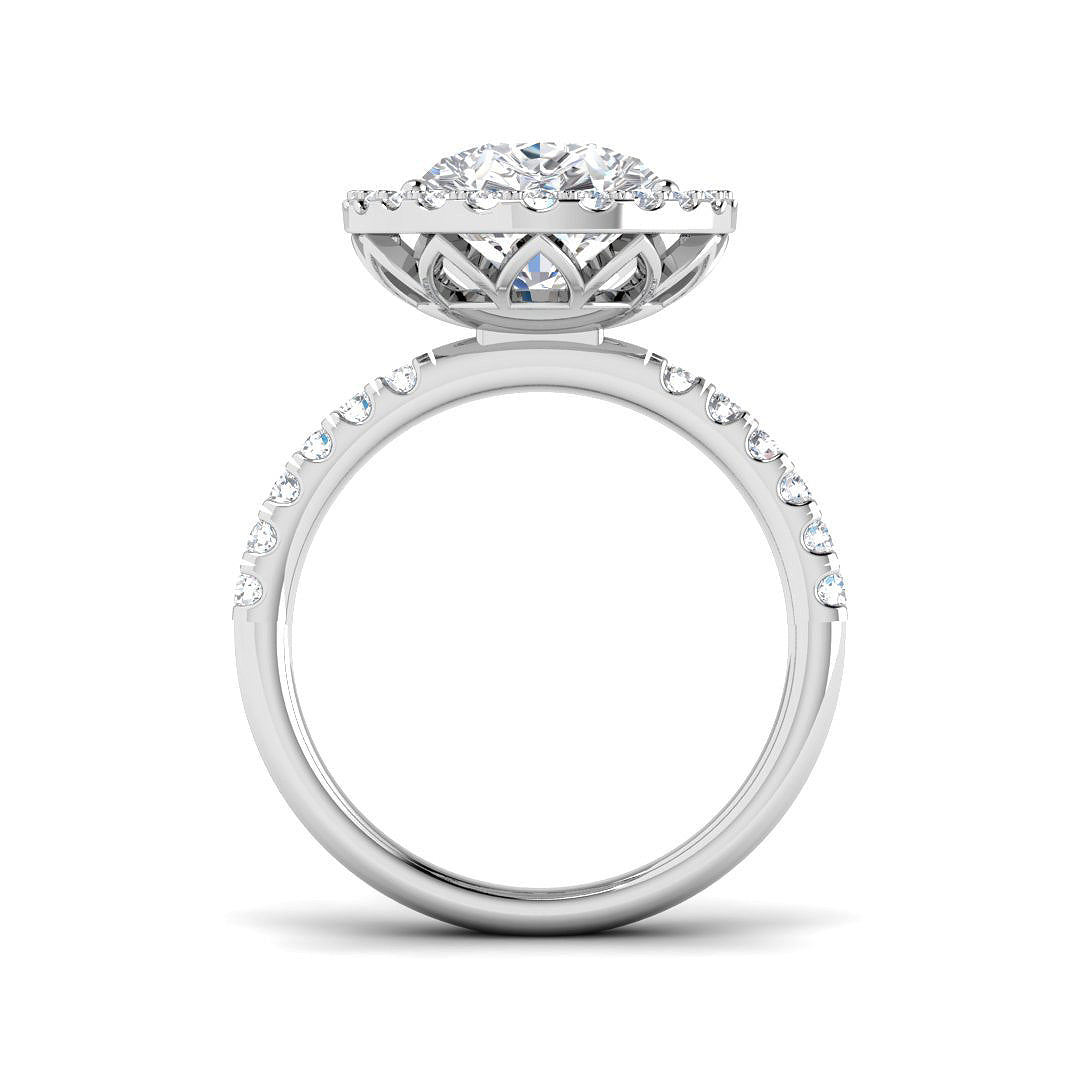 Platinum Pear Lab Grown Diamond Ring 2