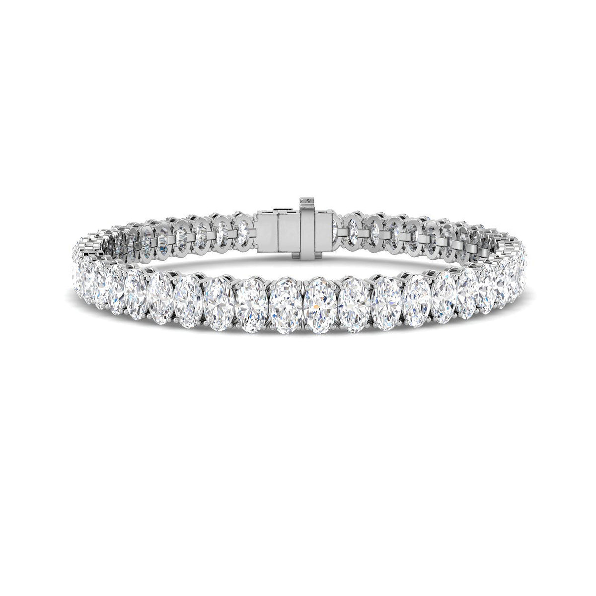 9ct White Gold Oval Lab Grown Diamond Bracelet 1