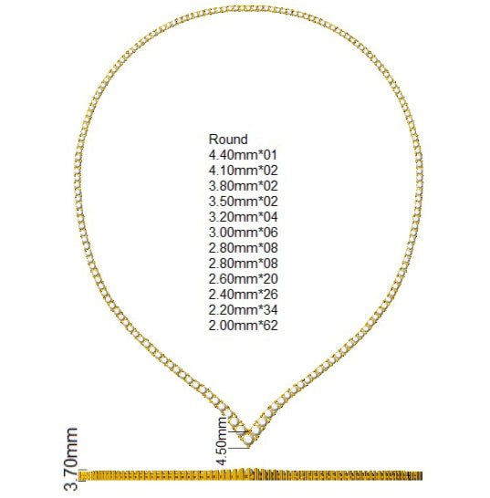 9ct White Gold Round Lab Grown Diamond Necklace 2