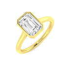 9ct Yellow Gold Emerald Cut Lab Grown Diamond Ring 1