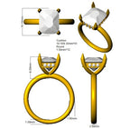 9ct Yellow Gold Cushion Lab Grown Diamond Ring 3