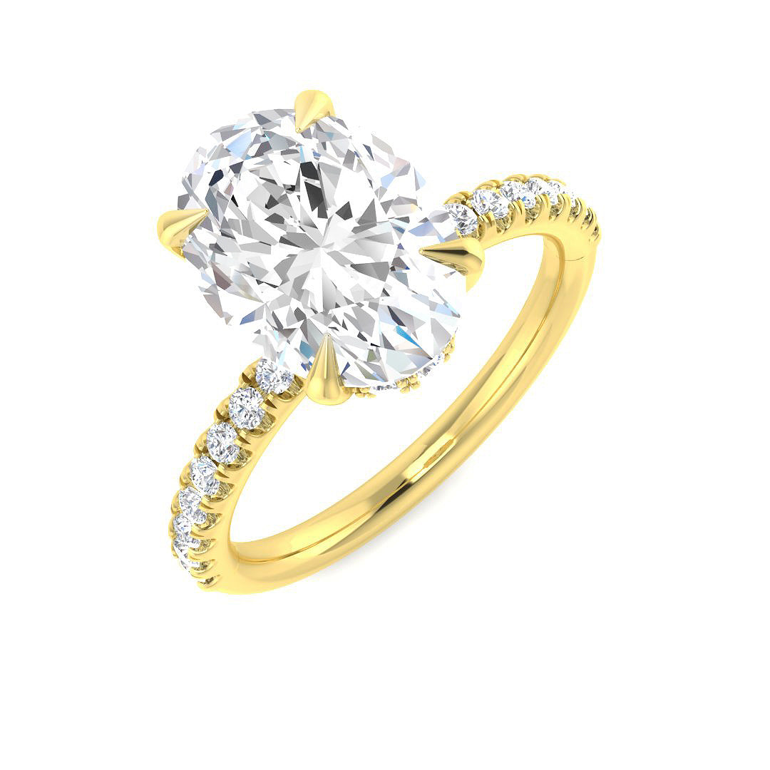 9ct Yellow Gold Oval Lab Grown Diamond Ring 1