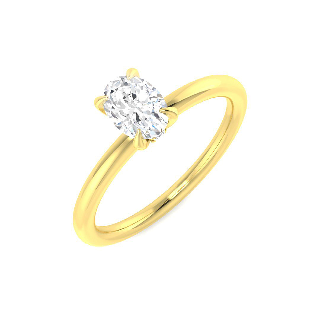 18ct Yellow Gold Oval Diamond Ring 1