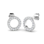 9ct White Gold Round Lab Grown Diamond Earrings 1