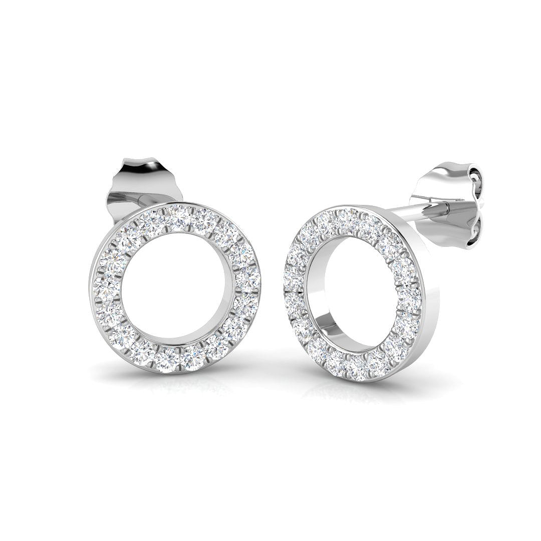 9ct White Gold Round Lab Grown Diamond Earrings 1